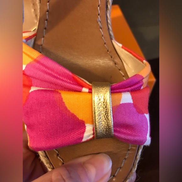 🌸 KATE SPADE 🌸 New York Candice Metallic Espadrille Wedge Sandal … - Picture 8 of 9